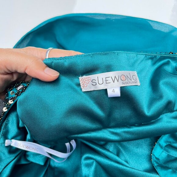 Vintage Y2K Sue Wong Silk Beaded Dress - Picture 13 of 16